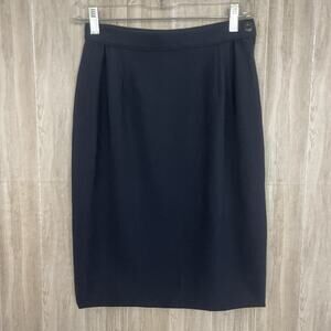 Valentino Boutique Pencil Skirt Women’s Size 6 Navy Old Money Minimalist Vintage